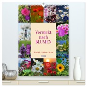 Cover-Bild zum Titel 'Verrückt nach BLUMEN Artwork - Farben - Zitate (hochwertiger Premium Wandkalender 2026 DIN A2 hoch), Kunstdruck in Hochglanz' von 'Susan Michel'