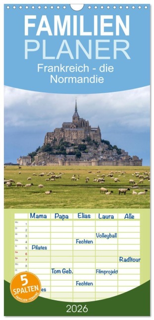 Familienplaner 2026 - Frankreich - die Normandie mit 5 Spalten (Wandkalender, 21 x 45 cm) CALVENDO - Peter Schickert