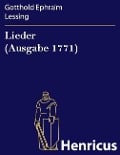 Cover-Bild zum Titel 'Lieder (Ausgabe 1771)' von 'Gotthold Ephraim Lessing'