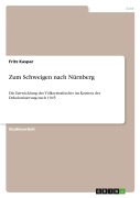 Cover-Bild zum Titel 'Zum Schweigen nach Nürnberg' von 'Fritz Kaspar'