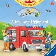 Cover-Bild zum Titel 'Alles, was Räder hat - Fahrzeuge-Spielbuch mit Klappen, Drehscheiben, Schiebern' von 'Susanne Gernhäuser'
