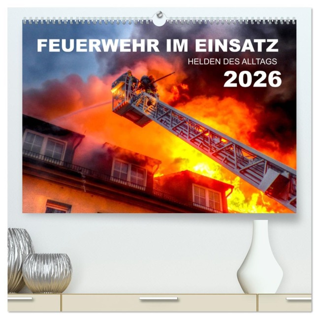 FEUERWEHR IM EINSATZ (hochwertiger Premium Wandkalender 2026 DIN A2 quer), Kunstdruck in Hochglanz - Mh CONNECT 112 Marcus Heinz