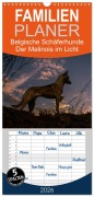 Cover-Bild zum Titel 'Familienplaner 2026 - Belgische Schäferhunde - Der Malinois im Licht mit 5 Spalten (Wandkalender, 21 x 45 cm) CALVENDO' von 'Tanja Brandt'