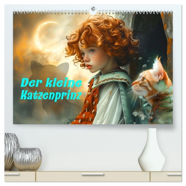 Der kleine Katzenprinz (hochwertiger Premium Wandkalender 2026 DIN A2 quer), Kunstdruck in Hochglanz - Monika Altenburger