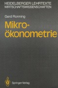 Cover-Bild zum Titel 'Mikro-ökonometrie' von 'Gerd Ronning'