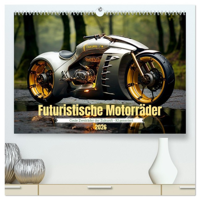 Futuristische Motorräder (hochwertiger Premium Wandkalender 2026 DIN A2 quer), Kunstdruck in Hochglanz - Cathrin Illgen