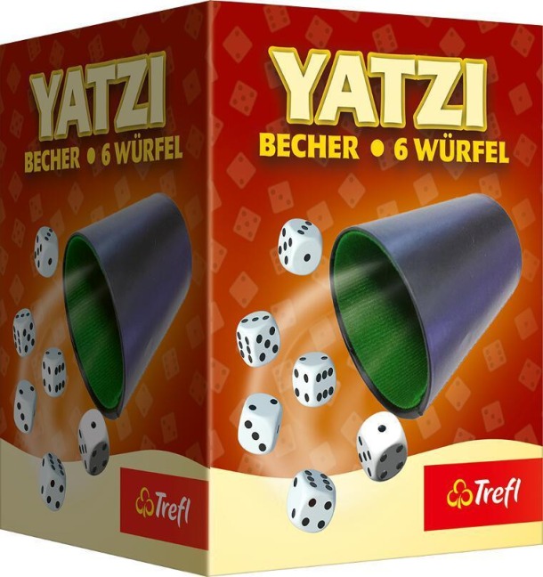 Würfelbecher mit 6 Augenwürfel - 