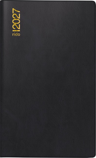 rido/idé 7046962907 Taschenkalender Mod. M-Planer 2027 A6, Kunststoff, schwarz - 