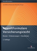 Cover-Bild zum Titel 'AnwaltFormulare Versicherungsrecht' von 'Vicki Irene Commer, Tobias Prang'