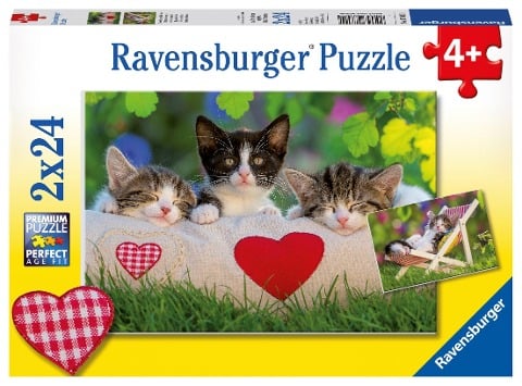 Verschlafene Kätzchen. Puzzle 2 x 24 Teile - 