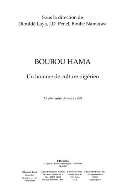 Boubou hama un homme de culture nigerien - Penel
