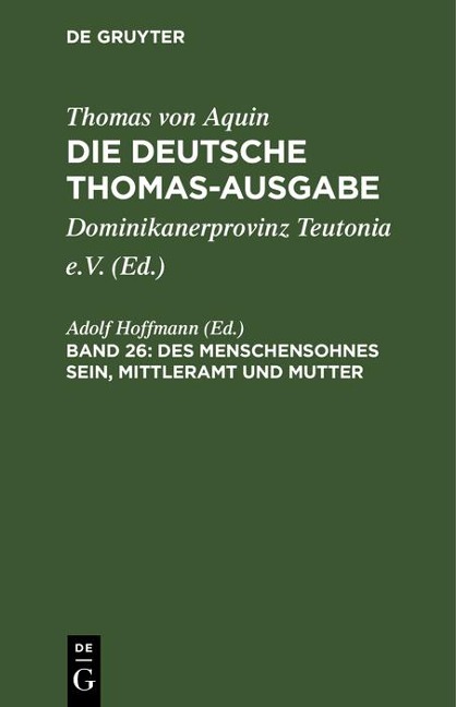 Des Menschensohnes Sein, Mittleramt und Mutter - 