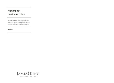 Analyzing Business Rules - James King
