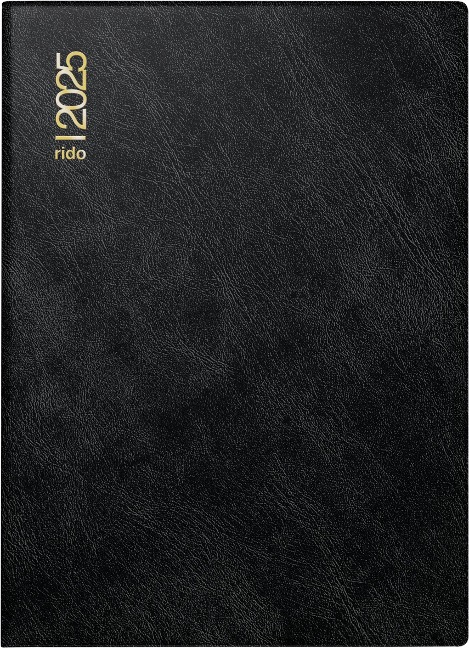 rido/idé 7018242905 Taschenkalender Modell Technik III (2025)| 1 Seite = 1 Tag| A6| 384 Seiten| Schaumfolien-Einband Catana| schwarz - 