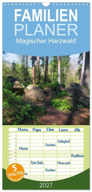 Familienplaner 2027 - Magischer Harzwald mit 5 Spalten (Wandkalender, 21 x 45 cm) CALVENDO - Steffen Gierok-Latniak