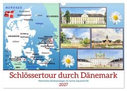 Cover-Bild zum Titel 'Schlössertour durch Dänemark (Wandkalender 2027 DIN A3 quer), CALVENDO Monatskalender' von 'Claudia Kleemann'