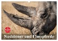 Nashörner und Flusspferde (Wandkalender 2025 DIN A3 quer), CALVENDO Monatskalender - Elisabeth Stanzer