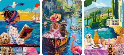 Cover-Bild zum Titel 'Minipuzzle-Trio 100 Teile - Mit Hund auf Reisen' von ''