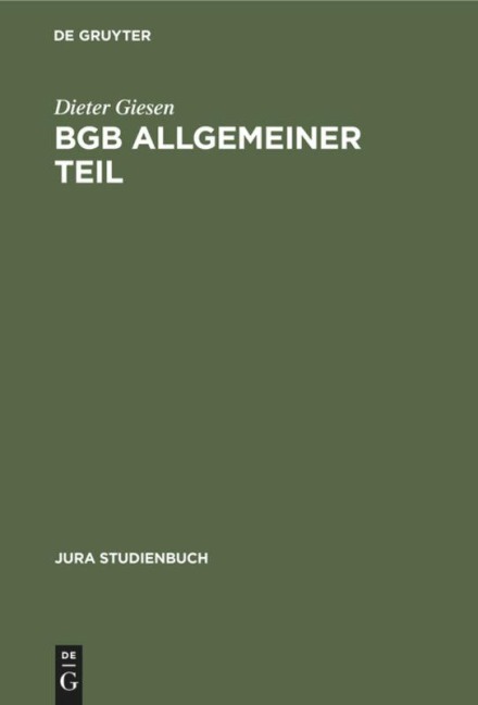 BGB Allgemeiner Teil - Dieter Giesen
