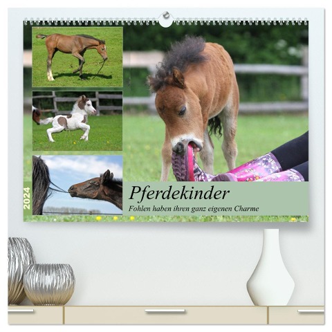 Pferdekinder - Fohlen haben ihren ganz eigenen Charme (hochwertiger Premium Wandkalender 2024 DIN A2 quer), Kunstdruck in Hochglanz - Barbara Mielewczyk
