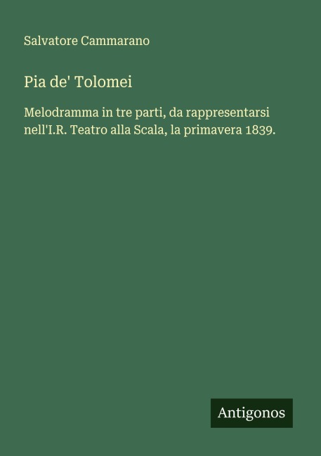 Pia de' Tolomei - Salvatore Cammarano