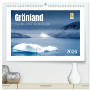 Cover-Bild zum Titel 'Grönland - eisige Landschaften im Prins Christian Sund (hochwertiger Premium Wandkalender 2026 DIN A2 quer), Kunstdruck in Hochglanz' von 'Angela Rohde'