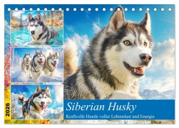 Siberian Husky. Kraftvolle Hunde voller Lebenslust und Energie (Tischkalender 2026 DIN A5 quer), CALVENDO Monatskalender - Rose Hurley