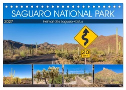 Cover-Bild zum Titel 'SAGUARO NATIONAL PARK Heimat des Saguaro-Kaktus (Tischkalender 2027 DIN A5 quer), CALVENDO Monatskalender' von 'Melanie Viola'