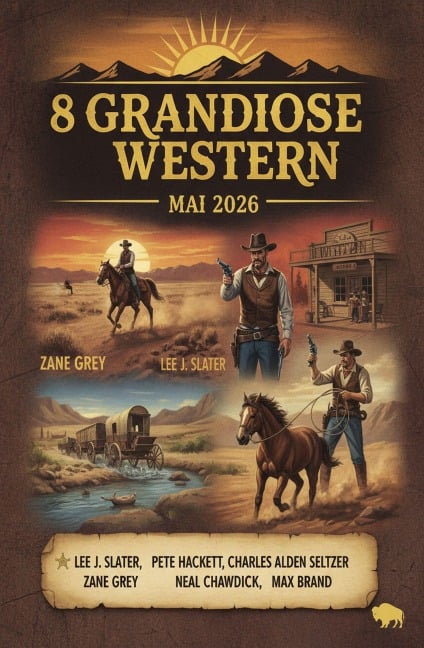 8 Grandiose Western Mai 2026 - Lee J. Slater, Charles Alden Seltzer, Neal Chadwick, Zane Grey, Pete Hackett