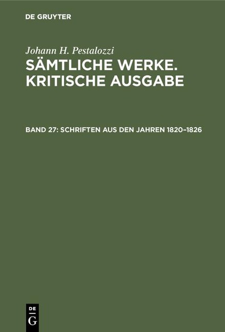 Schriften aus den Jahren 1820-1826 - 