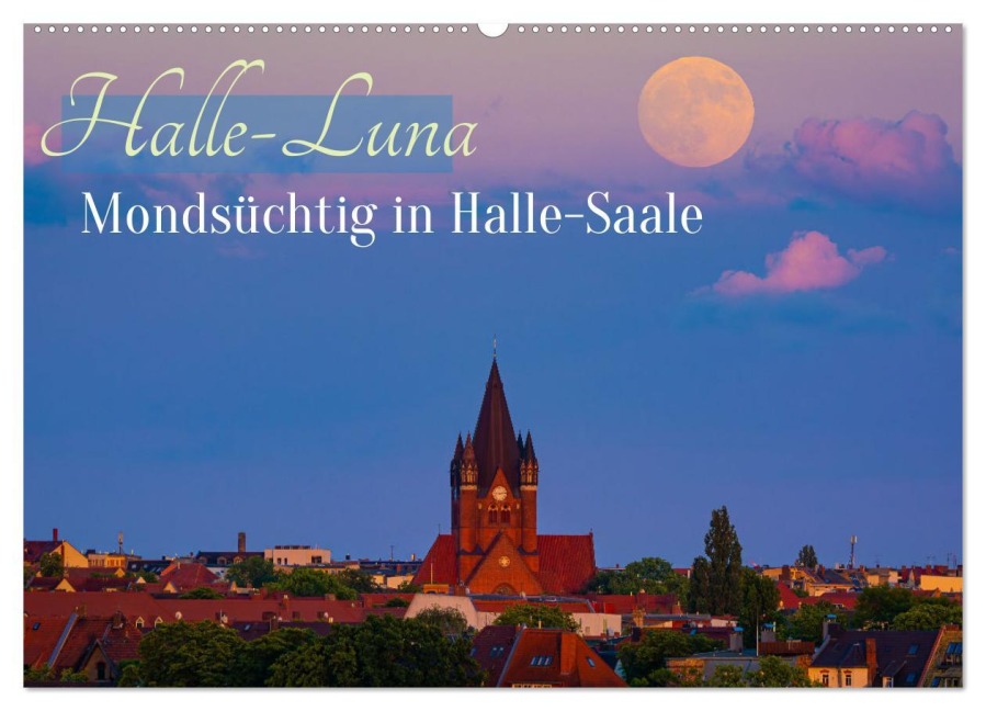 Halle-Luna - Mondsüchtig in Halle-Saale (Wandkalender 2025 DIN A2 quer), CALVENDO Monatskalender - Martin Wasilewski