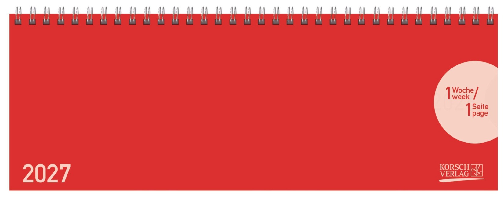 Tischquerkalender Classic Colourlux rot 2027 - 