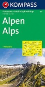 KOMPASS Autokarte Alpen, Alps, Alpi, Alpes 1:500.000 - 