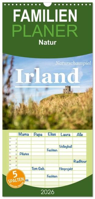 Familienplaner 2026 - Naturschauspiel Irland mit 5 Spalten (Wandkalender, 21 x 45 cm) CALVENDO - Benjamin Lederer