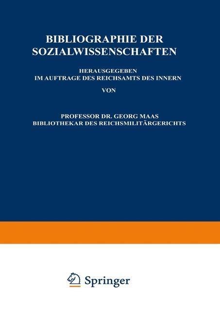 Bibliographie der Sozialwissenschaften - Otto Waldschütz
