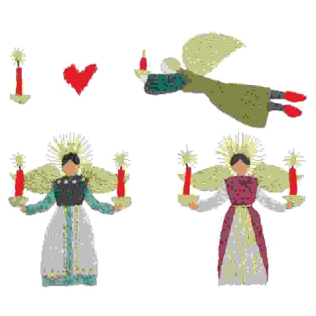 Stick & Stitch Packung, Engel mit Kerzen - 