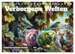Cover-Bild zum Titel 'Verborgene Welten: Arkanum der mystischen Tierwesen (Tischkalender 2026 DIN A5 quer), CALVENDO Monatskalender' von 'Babette Whitter'