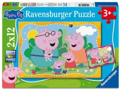 Cover-Bild zum Titel 'Kinderpuzzle 2x12 Teile - Peppa Wutz - Glückliche Familie Wutz!' von ''