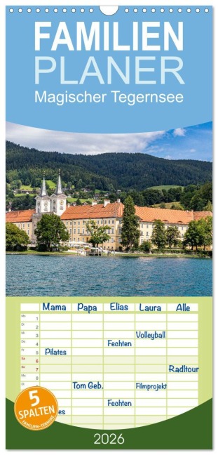 Familienplaner 2026 - Magischer Tegernsee mit 5 Spalten (Wandkalender, 21 x 45 cm) CALVENDO - Ursula Di Chito
