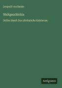 Cover-Bild zum Titel 'Weltgeschichte' von 'Leopold von Ranke'