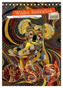 Cover-Bild zum Titel 'Wildes Australien - Tiere im Stile der Aborigine-Kunst (Tischkalender 2026 DIN A5 hoch), CALVENDO Monatskalender' von 'Anja Frost'