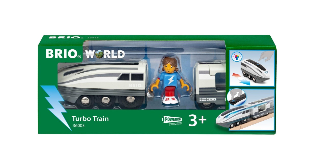 36003 BRIO Turbo-Zug - Batteriebetriebener Spielzeugzug für Kinder ab 3 Jahren - 