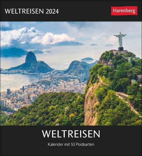 Weltreisen Postkartenkalender 2024. Jede Woche ein neues Traumziel im Postkartenformat. Fotokalender zum Aufstellen oder Aufhängen mit 53 Postkarten - 