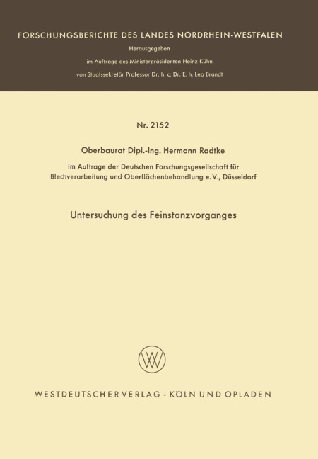 Untersuchung des Feinstanzvorganges - Hermann Radtke