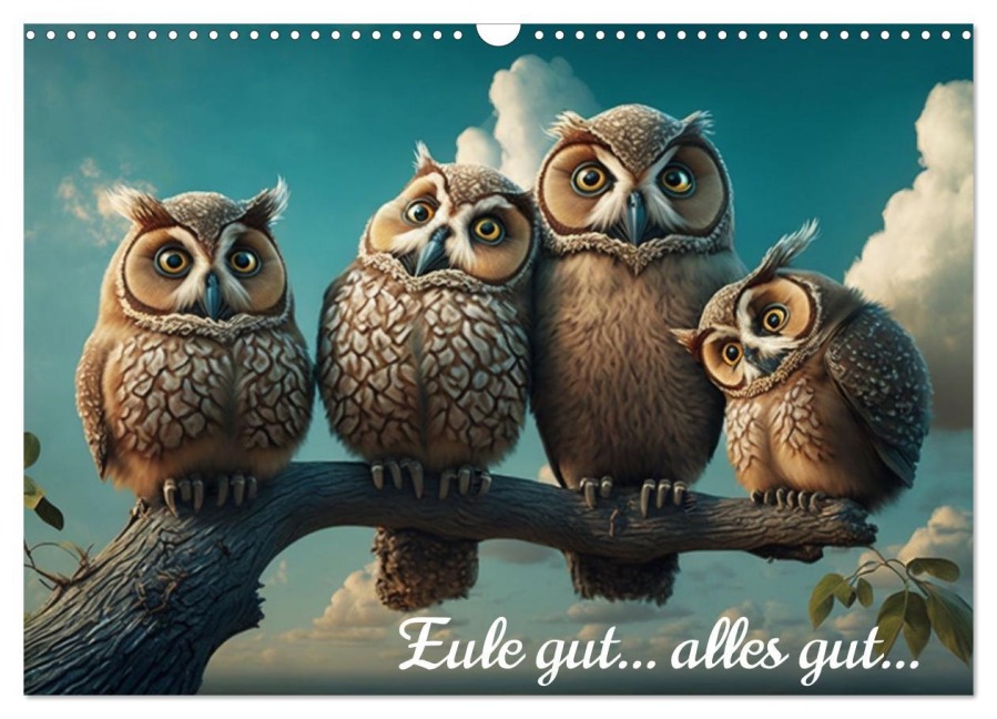 Eule gut... alles gut! (Wandkalender 2026 DIN A3 quer), CALVENDO Monatskalender - Artefacti Artefacti