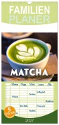 Cover-Bild zum Titel 'Familienplaner 2027 - Matcha - Grüner Muntermacher mit 5 Spalten (Wandkalender, 21 x 45 cm) CALVENDO' von 'Sf'