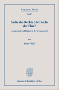 Cover-Bild zum Titel 'Sache des Rechts oder Sache der Ehre?' von 'Jonas Völkel'