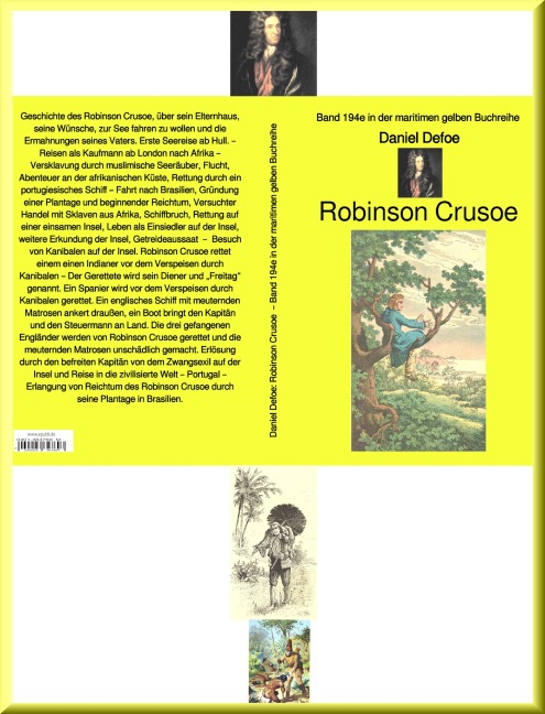 Daniel Defoe: Robinson Crusoe - Band 194 in der maritimen gelben Buchreihe - bei Jürgen Ruszkowski - Daniel Defoe