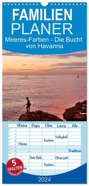 Familienplaner 2024 - Meeres-Farben - Die Bucht von Havanna mit 5 Spalten (Wandkalender, 21 x 45 cm) CALVENDO - Henning von Löwis of Menar