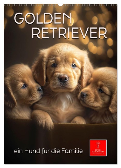Golden Retriever - ein Hund für die Familie (Wandkalender 2026 DIN A2 hoch), CALVENDO Monatskalender - Peter Roder